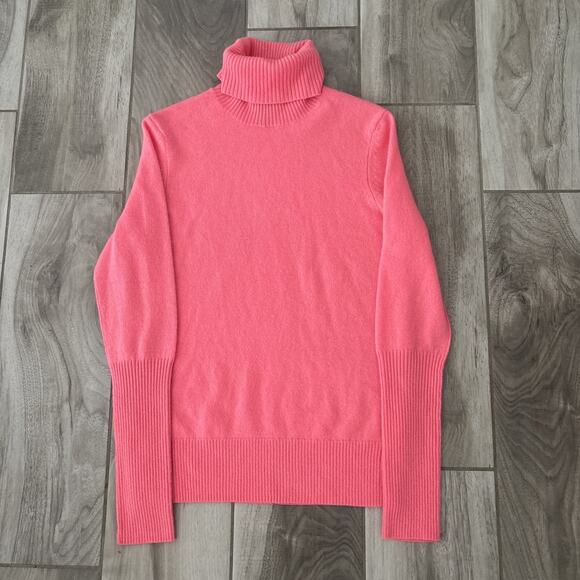 Aqua Cashmere Women Sz S Pink Cashmere Turtle Neck Long Sleeve Pullover Sweater - Picture 1 of 8